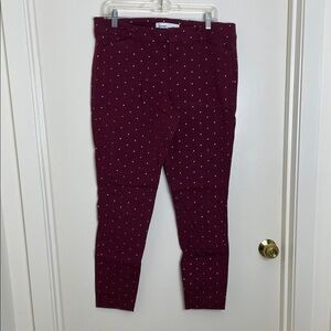 Old Navy Burgundy Polka Dot Pixie Pants